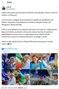 Lula Carnaval oposição