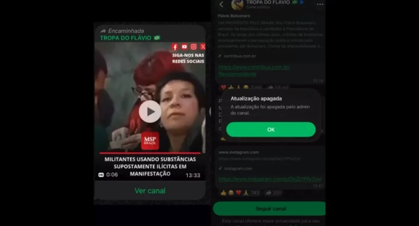 vídeo falso no comício