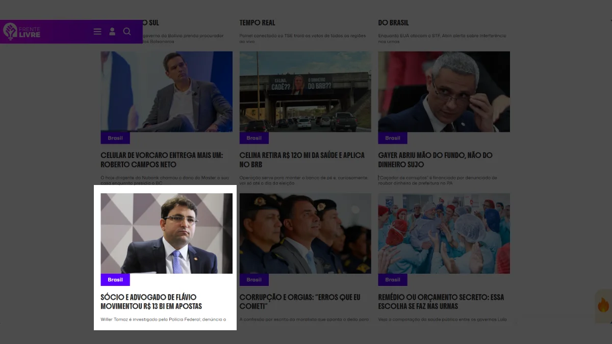laranjas Flávio Bolsonaro Willer Tomaz 